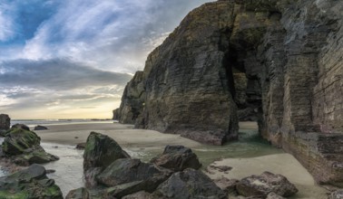 the Playa de las Catedrales Beach in Galicia in northern Spain