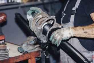 Car repair in car service center replacement of springs and shock absorbers