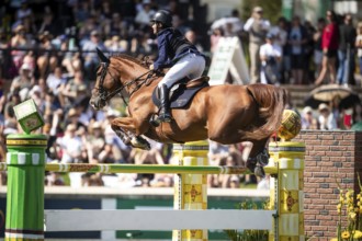 Juan Manuel Gallego of Columbia and riding Fee Des Sequoias Z compete in the first round of the 1