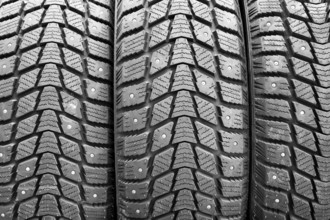 Winter tires, closeup shot
