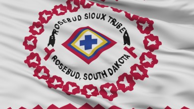 Rosebud Reservation Indian Flag, Closeup View