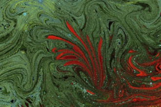 Abstract marbling floral pattern for fabric, tile design. background texture
