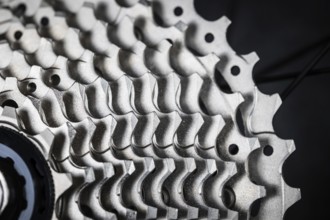 A cassette gear part on a road bike