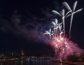 Fireworks over the Main, Frankfurt, Germany, Europe
