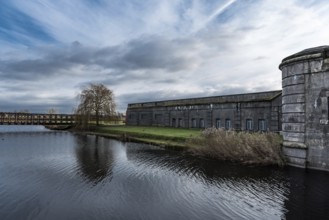 Breendonk, Belgium, 12 09 2017: old WWII Prison camp defence walls, Europe
