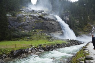 The Krimml Waterfalls in Austria (Salzburg) . Largest waterfalls in Europe Austria