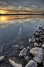 Buffalo Pound Lake at Sunset colorful and serene