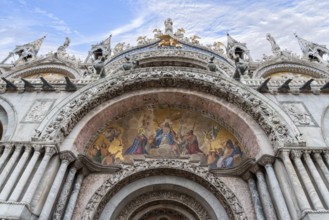 Facade of the Main Gate of the St Mark's Basilica in Venice, Italy, Europe