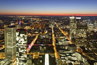 Glowing Streets of Frankfurt at twilight, Hesse, Germany Frankfurt, Germany, Europe