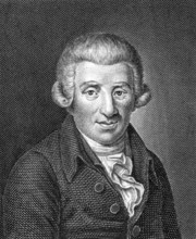 Johann Wilhelm Ludwig Gleim (1719-1803) on engraving from 1859. German poet. Engraved by unknown