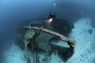 Scuba Diver at Fortunal Wreck, Vis Island, Mediterranean Sea, Croatia | Scuba Diver at Fortunal