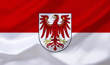 The flag of Brandenburg, state flag, studio