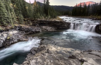 Sheep River Falls Allberta Canada morning sunrise