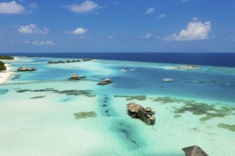 Aerial view of the holiday island of Lankanfushi, North Male Atoll, Indian Ocean, Maldives, Asia