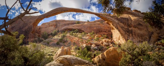 Panorama shot of Landscape Arch in Arches National Park