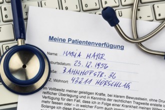 A living will in German. Instructions for the doctor or hospital in the event of a terminal illness