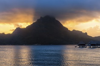 Bora Bora Island, French Polynesia. Web banner in panoramic view this amazing Beach
