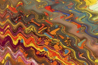 Traditional Ottoman Turkish marbling art patterns as abstract colorful background