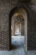 Endless corridors of Fort Jefferson on Dry Tortugas Island, Florida, USA, North America