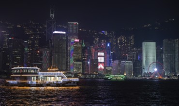 City panorama, night, Hong Kong Island, People's Republic of China