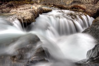 Blurred water flowing British Columbia Canada