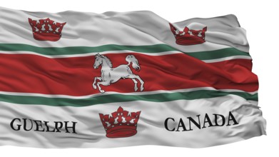 Guelph City Flag, Country Canada, Isolated On White Background