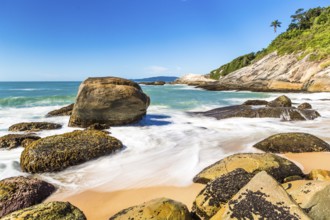 Beach in Balneario Camboriu, Santa Catarina, Brazil. Estaleirinho Beach