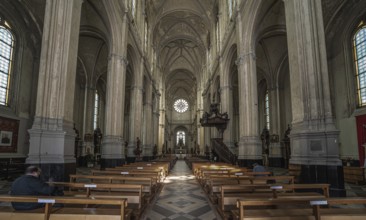 Brussels City Center, Brussels Capital Region, Belgium, 06 20 2020 Interior of the Saint Catherine