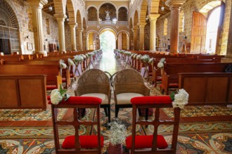 Interior colonial Cathedral of the Immaculate Conception, Barichara, Colombia, South America