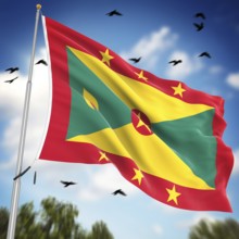 Flag of Grenada, This is a computer generated and 3d rendered image