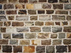 Multicolored brick wall