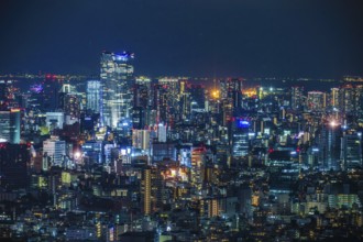 Tokyo night view seen from the observation deck of the Tokyo Metropolitan Government Building.