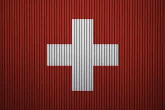 Switzerland Flag painted on the cracked grunge concrete wall