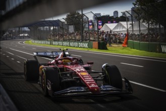 MELBOURNE, AUSTRALIA - MARCH 14: Lewis Hamilton of Great Britain drives the Scuderia Ferrari HP