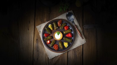 Yaprak Sarmas? rustic vine leaves filled with rice
