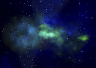 Far being shone nebula and star field against space. Elements of this image furnished by NASA