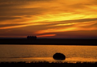 Sunset Rural Saskatchewan near Moose Jaw farmland