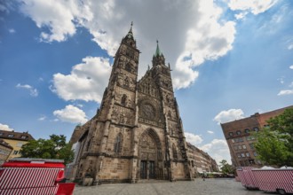 Nuremberg Germany, city skyline at St. Lorenz Church