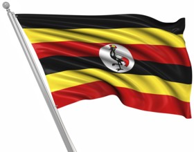 Flag of Uganda, This is a computer generated and 3d rendered image