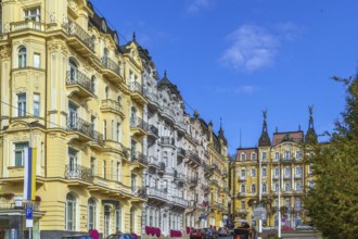 Street in Marianske Lazne city center, Czech republic