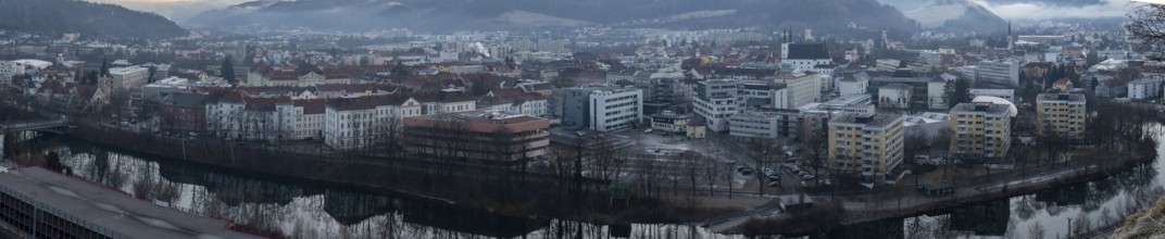 View of the city of Leoben, panoramic view, Leoben, Styria, Austria, Europe