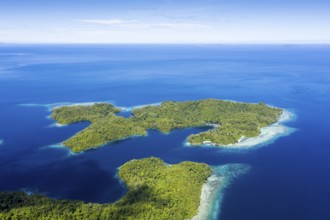 Aerial view of Janggelo Island, Raja Ampat, West Papua, Indonesia, Asia