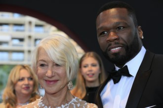 Dame Helen Mirren and 50 Cent Curtis Jackson, Nymphes d'Or Award Ceremony, 57th Festival de