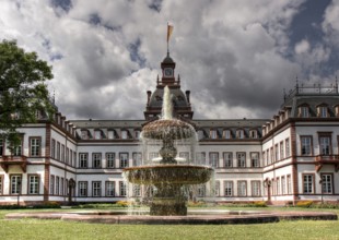 Main façade of Philippsruhe Palace with fountain, Hanau, Germany Hanau, Germany, Europe