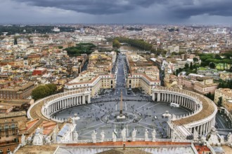 View of St. Peter Square and Rome from the Dome of St. Peter Basilica, Vatican