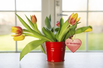 Red heart and flowers for my valentine