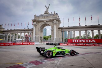 CHRISTIAN LUNGAARD (45) of Hedensted, Denmark celebrates in victory lane after winning the Honda