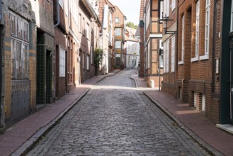Narrow alley, Stade, Lower Saxony, Germany, Europe