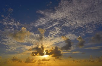Sunset colorful dramatic sky clouds over Mexico