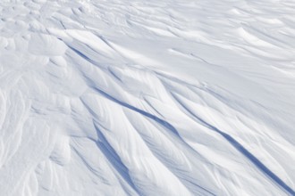 Nature, snow drift pattern on the Saint Lawrence River, Province of Quebec, Canada, North America
